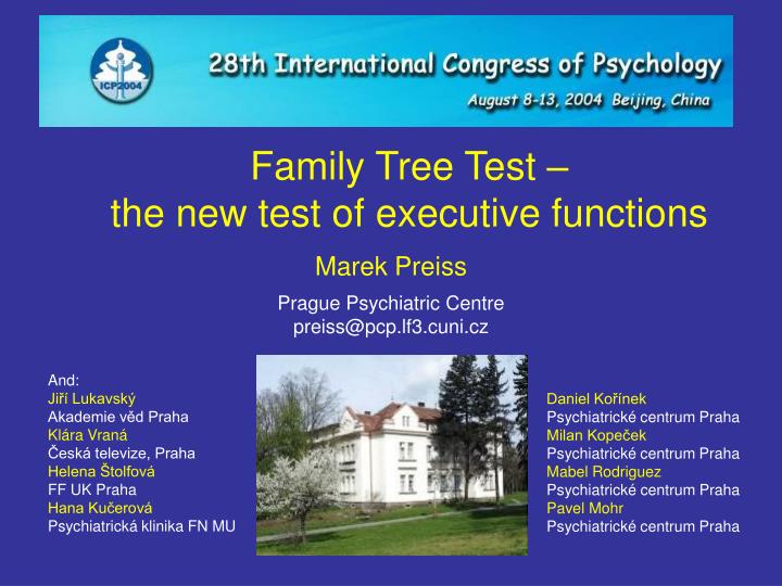 family tree test the new test of executive functions