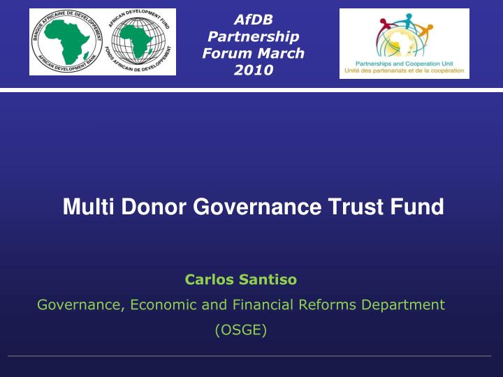 multi donor governance trust fund