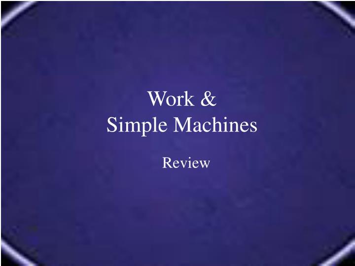 work simple machines