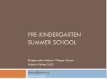 PRE-KINDERGARTEN SUMMER SCHOOL - slide 1