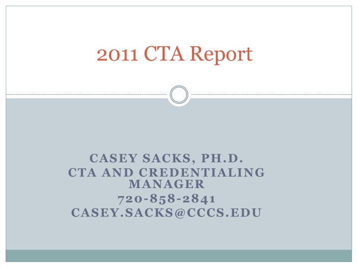 2011 cta report