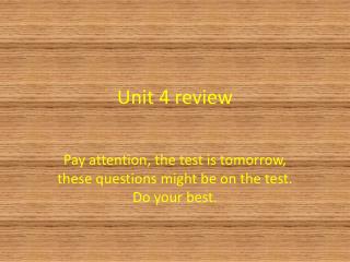 Unit 4 review