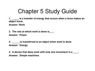 Chapter 5 Study Guide