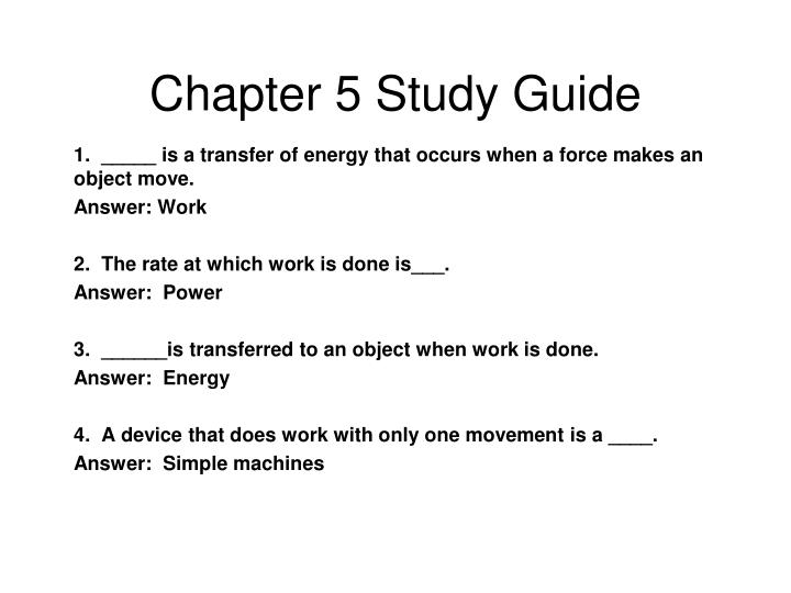 chapter 5 study guide