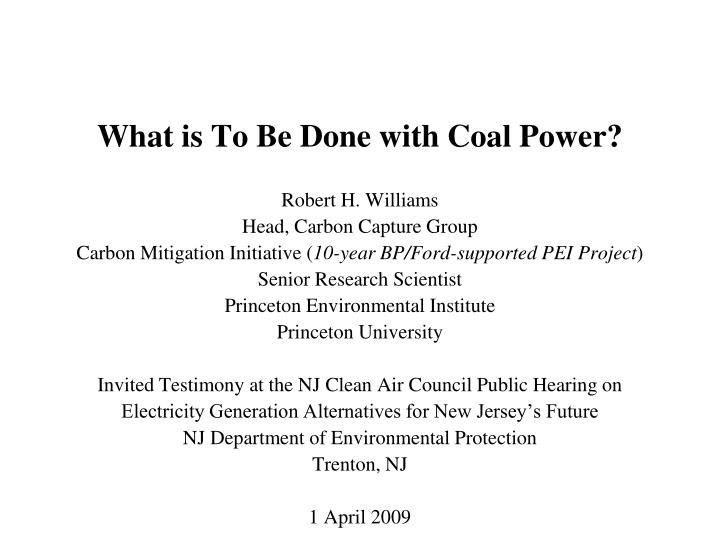 what is to be done with coal power