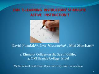 Can 'E-Learning Instructors' stimulate 'ACTIVE Instruction'?