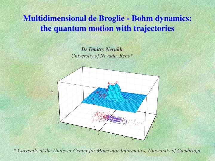 multidimensional de broglie bohm dynamics the quantum motion with trajectories