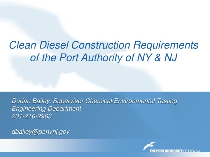 clean diesel construction requirements of the port authority of ny nj