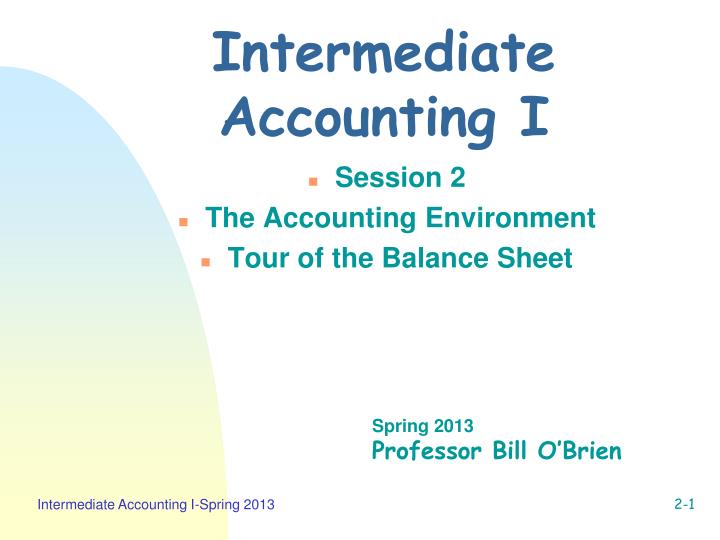 intermediate accounting i