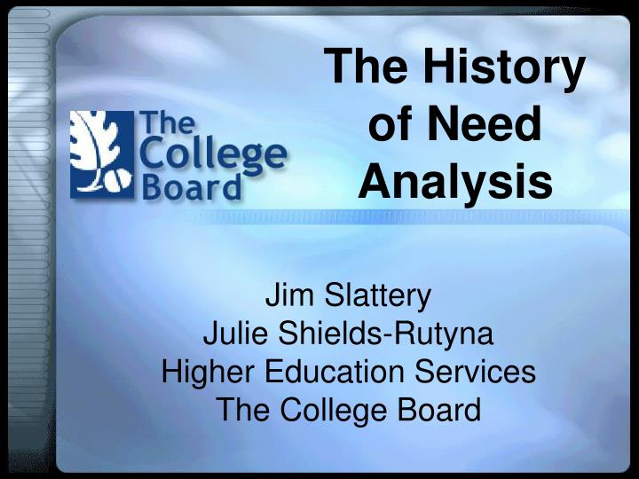 the history of need analysis