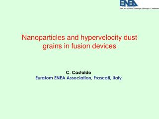 Nanoparticles and hypervelocity dust grains in fusion devices