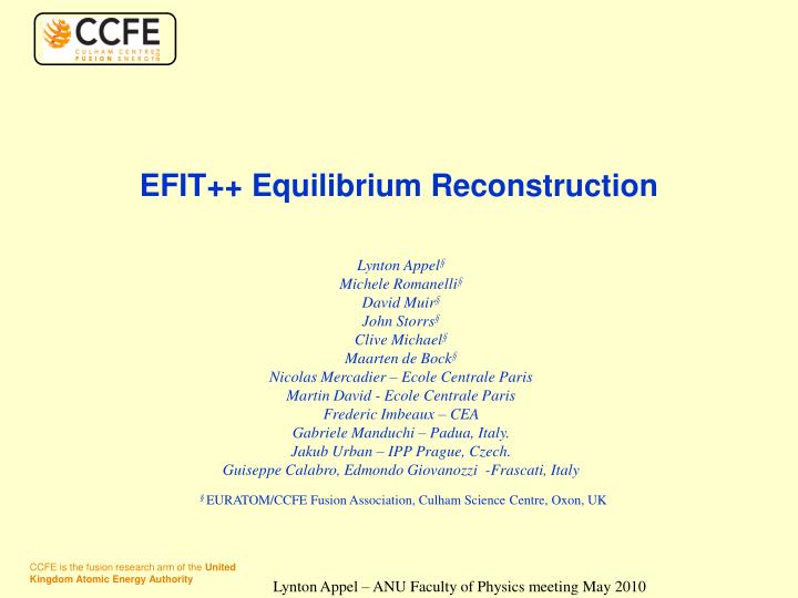 efit equilibrium reconstruction