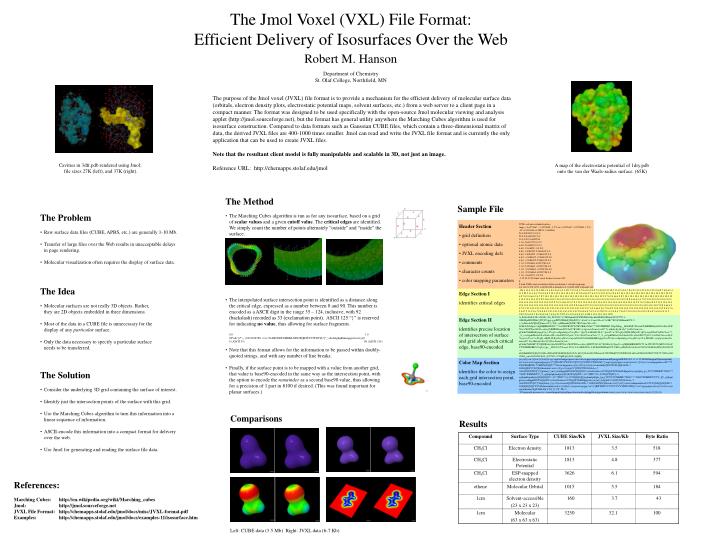 the jmol voxel vxl file format efficient delivery of isosurfaces over the web