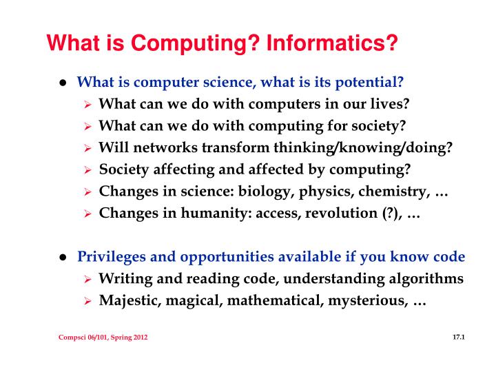 what is computing informatics