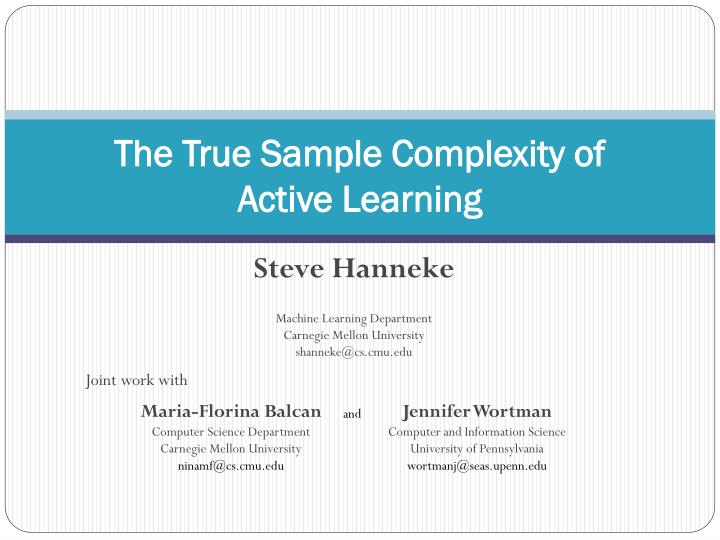 the true sample complexity of active learning