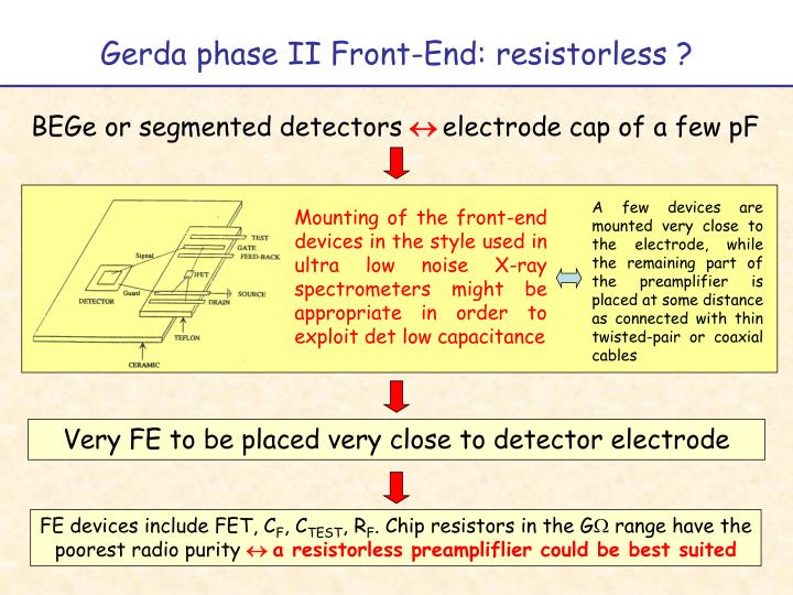 gerda phase ii front end resistorless