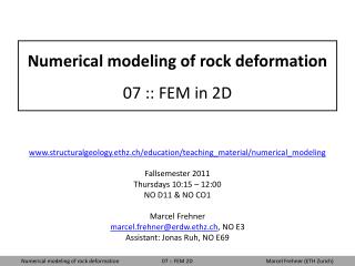 Numerical modeling of rock deformation 07 :: FEM in 2D