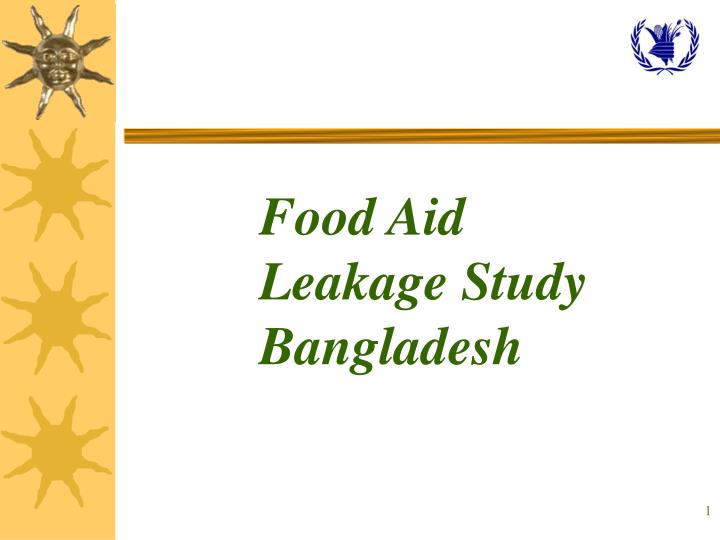 food aid leakage study bangladesh