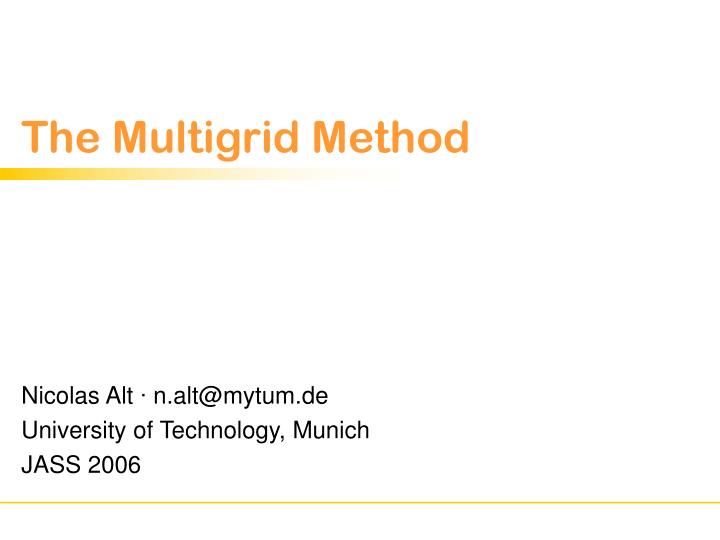 the multigrid method