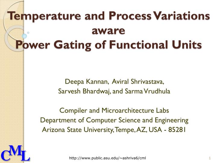 temperature and process variations aware power gating of functional units