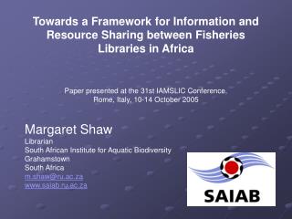Towards a Framework for Information and Resource Sharing between Fisheries Libraries in Africa