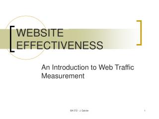 WEBSITE EFFECTIVENESS