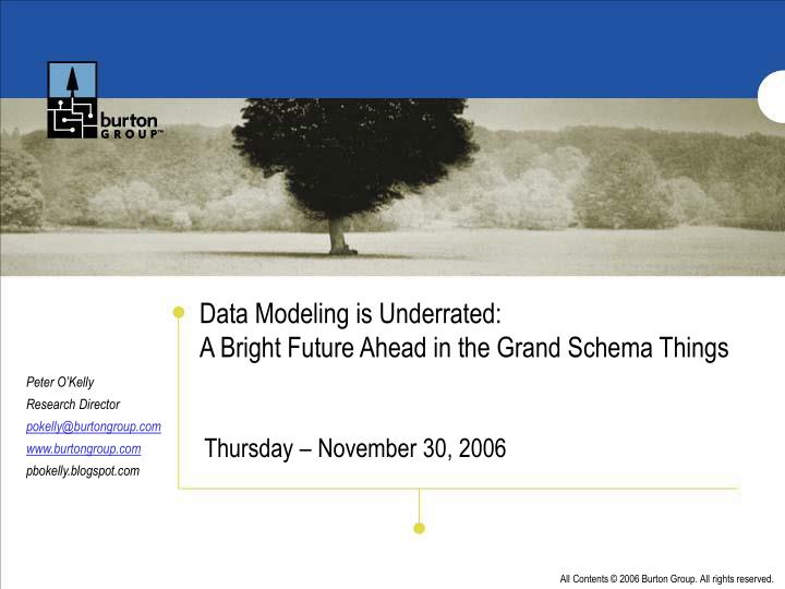 data modeling is underrated a bright future ahead in the grand schema things