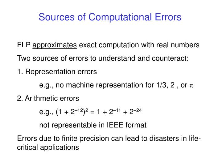 sources of computational errors