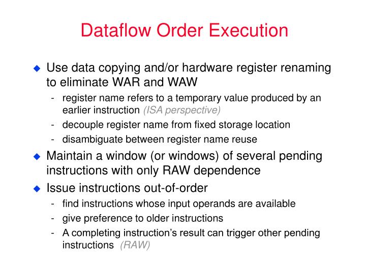 dataflow order execution