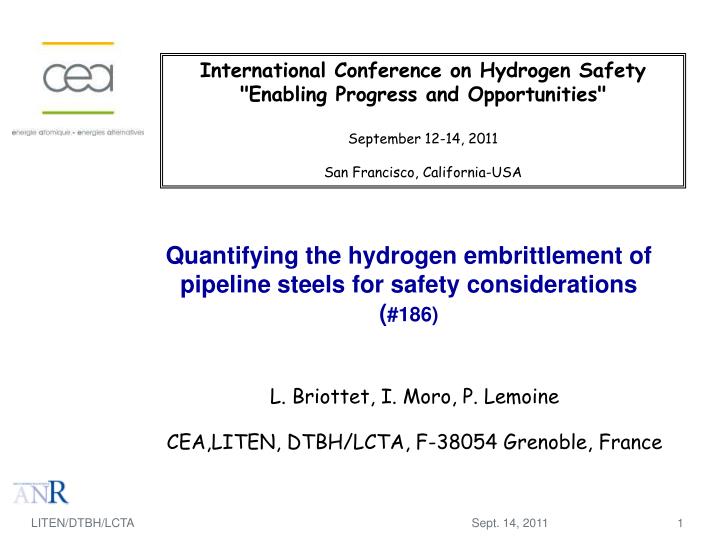 quantifying the hydrogen embrittlement of pipeline steels for safety considerations 186