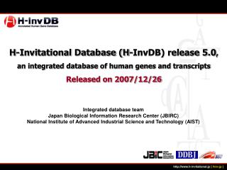 H-Invitational Database (H-InvDB) release 5.0 ,
