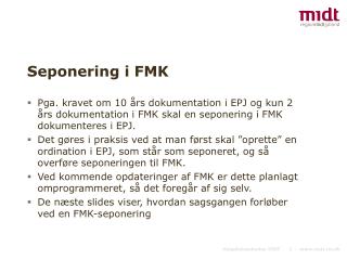 seponering i fmk