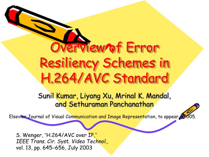 overview of error resiliency schemes in h 264 avc standard