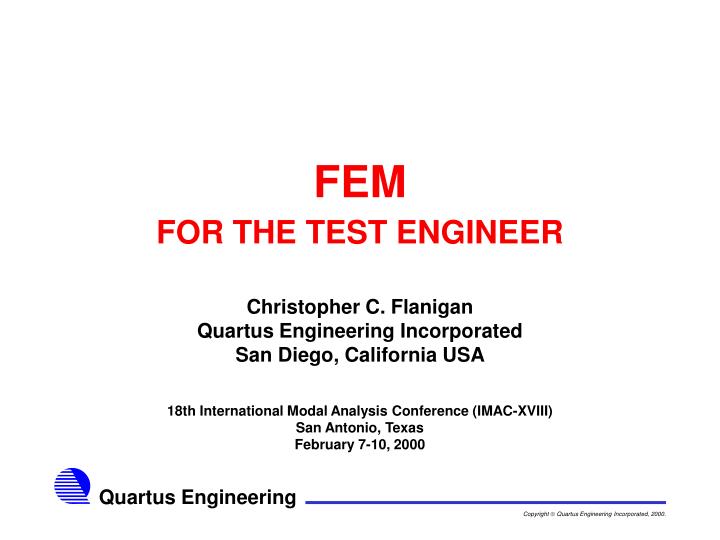 fem for the test engineer