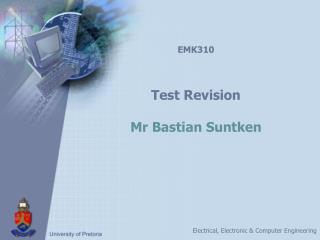 EMK310 Test Revision Mr Bastian Suntken