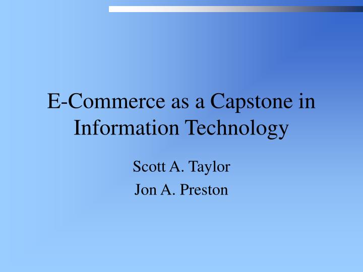 e commerce as a capstone in information technology