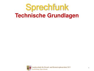 Sprechfunk Technische Grundlagen