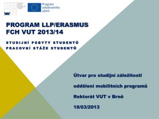 program llp erasmus fch vut 2013 14