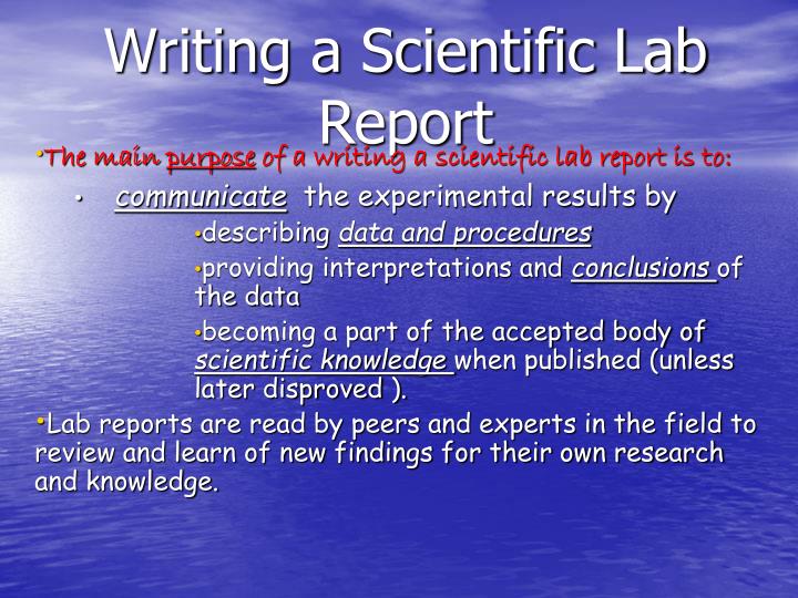 writing a scientific lab report