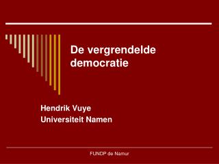 de vergrendelde democratie