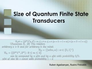 Size of Quantum Finite State Transducers