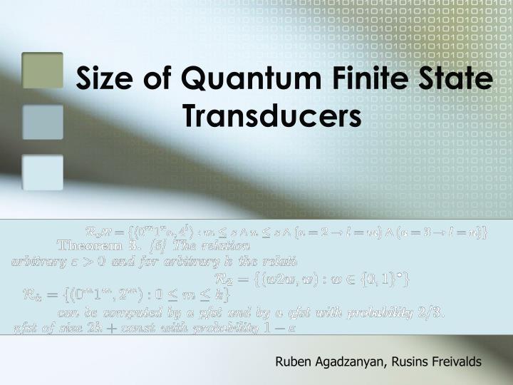 size of quantum finite state transducers