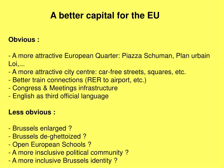 a better capital for the eu