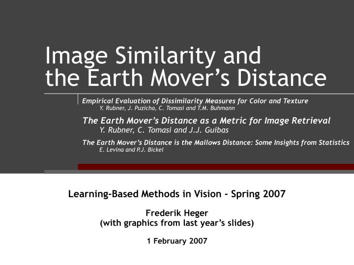 image similarity and the earth mover s distance