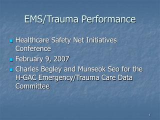 EMS/Trauma Performance