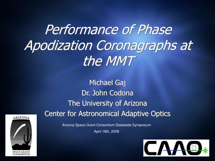 performance of phase apodization coronagraphs at the mmt