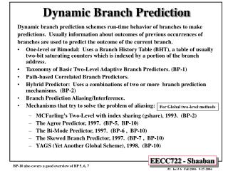 Dynamic Branch Prediction