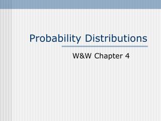 Probability Distributions