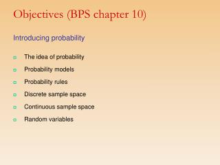 objectives bps chapter 10