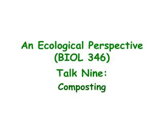 An Ecological Perspective (BIOL 346)